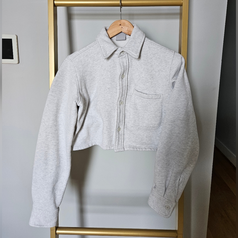 TNA Aritzia Boyfriend Fleece Cropped Sweater